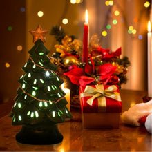 Load image into Gallery viewer, 11.5&quot; Pre-Lit Ceramic Hollow Christmas Tree with LED Lights
