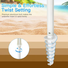 Load image into Gallery viewer, 7.2 FT Portable Outdoor Beach Umbrella with Sand Anchor and Tilt Mechanism for  Poolside and Garden-Navy
