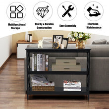 Load image into Gallery viewer, 3-Tier Console X-Design Sofa Side Accent Table-Black
