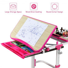 Load image into Gallery viewer, Height Adjustable Kids Study Desk and Chair Set-Pink
