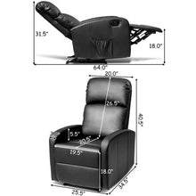 Load image into Gallery viewer, PU Leather Padded Seat Massage Recliner Chair
