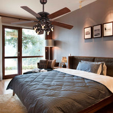 Load image into Gallery viewer, 52&quot; Vintage Rustic Ceiling Fan Light w/ 5 Reversible Blades
