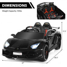 Load image into Gallery viewer, 12 V Licensed Lamborghini SVJ RC Kids Ride On Car with Trunk and Music-Black
