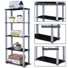Load image into Gallery viewer, 5-Tier Multi-Functional Storage Shelves Rack Display Bookcase-Black
