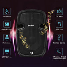 Load image into Gallery viewer, 12&quot; Dual 2-Way 1600 W Powered PA Speaker System

