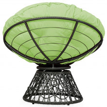Load image into Gallery viewer, Rattan Papasan Chair Ergonomic 360-degree Swivel Soft Cushion Garden-Green
