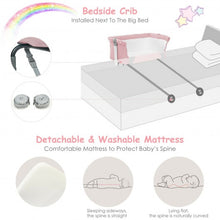 Load image into Gallery viewer, Travel Portable Baby Bed Side Sleeper  Bassinet Crib with Carrying Bag-Pink
