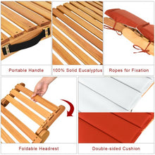Load image into Gallery viewer, Folding Eucalyptus Outdoor Patio Lounge Chair
