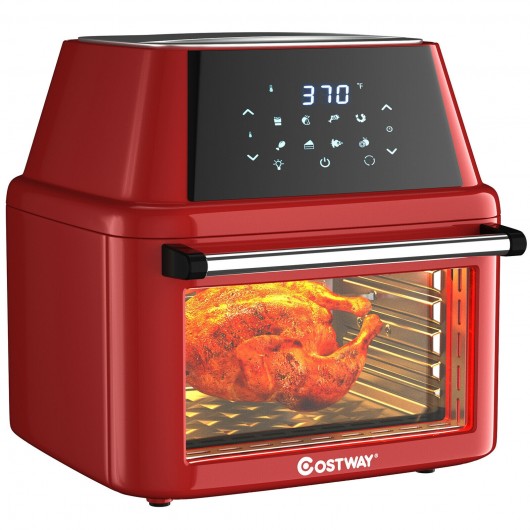 19 QT Multi-functional Air Fryer Oven 1800W Dehydrator Rotisserie-Red