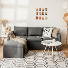 Load image into Gallery viewer, Convertible L-Shaped Sectional Sofa Couch with Reversible Chaise-Dark Gray
