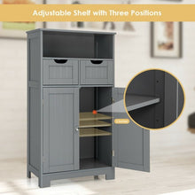 Load image into Gallery viewer, Bathroom Wooden Side Cabinet  with 2 Drawers and 2 Doors-Gray
