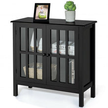 Load image into Gallery viewer, Glass Door Sideboard Console Storage Buffet Cabinet-Black

