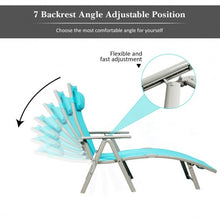 Load image into Gallery viewer, Outdoor Lightweight Folding Chaise Lounge Chair-Blue
