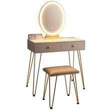 Load image into Gallery viewer, Industrial Makeup Dressing Table with 3 Lighting Modes-White
