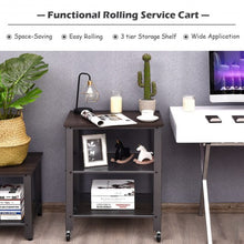 Load image into Gallery viewer, 3-Tier Kitchen Utility  Industrial Cart with Storage-Black
