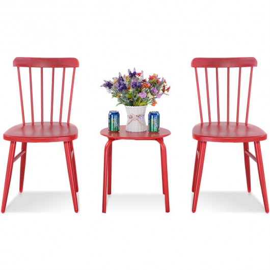 3 pcs Bistro Steel Table and Chair - Red