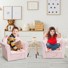 Load image into Gallery viewer, Kids Cat Armrest Couch Upholstered Sofa
