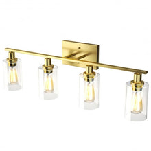 Load image into Gallery viewer, 4-Light Wall Sconce with Clear Glass Shade-Golden

