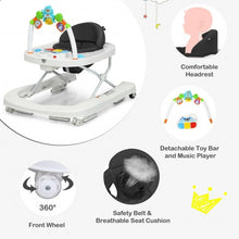 Load image into Gallery viewer, 2-in-1 Foldable Baby Walker with Adjustable Heights-Black
