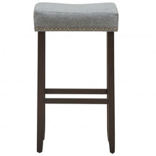 Load image into Gallery viewer, Set of 2 Nailhead Saddle Bar Stools 29&quot; Height
