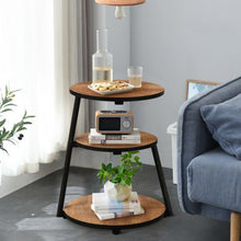 Load image into Gallery viewer, Round 3-Tier Sofa Side Table
