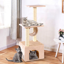 Load image into Gallery viewer, 37&quot; Cat Tree Condo Scratch Post Kitten Pet House-Beige
