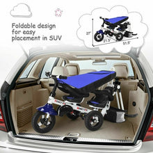 Load image into Gallery viewer, Twins Kids Baby Tricycle With Safety Double Rotatable Seat-Blue
