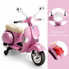 Load image into Gallery viewer, 6V Kids Ride on Vespa Scooter Motorcycle with Headlight-Pink
