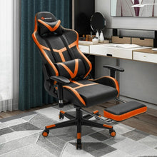 Load image into Gallery viewer, Reclining Racing Chair with Lumbar Support Footrest-Orange
