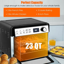 Load image into Gallery viewer, 12-in-1 23 QT Digital Toaster Air Fryer Oven Rotisserie with 9 Accessories
