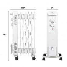 Load image into Gallery viewer, 1500 W Oil-Filled Heater Portable Radiator Space Heater w/Adjustable Thermostat
