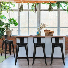 Load image into Gallery viewer, 24" Set of 4 Low Back Metal Counter Stool Stools-Black
