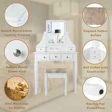Load image into Gallery viewer, 5 Drawers Removable Box Makeup Dressing Vanity Set-White
