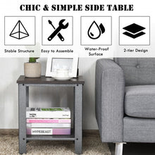 Load image into Gallery viewer, Industrial End Table 2-Tier Side Table-Silver
