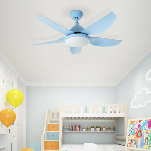 42 Inch Kid Ceiling Fan with LED Light and Color Temperature Remote Control-Blue