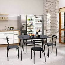 Load image into Gallery viewer, 5 Pcs Dining Table Set with 4 Chairs - Black

