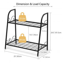 Load image into Gallery viewer, 2-tier Patio Metal Plant Stand
