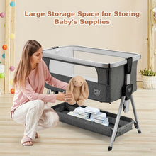 Load image into Gallery viewer, Baby Bed Side Crib Portable Adjustable Infant Travel Sleeper Bassinet-Dark Gray
