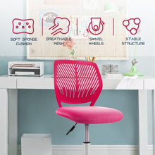 Load image into Gallery viewer, Adjustable Office Task Desk Armless Chair-Pink
