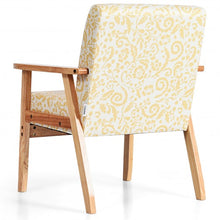 Load image into Gallery viewer, Modern Accent Armchair Fabric Lounge Chair with Rubber Wood Leg-Yellow
