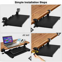 Load image into Gallery viewer, Keyboard Tray Under Desk Clamp-On Retractable Platform Computer Drawer
