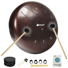 Load image into Gallery viewer, Steel Tongue Handpan Drum 13 Notes 12�-Coffee
