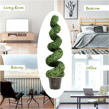 Load image into Gallery viewer, 4-Feet Artificial Boxwood Spiral Green Leaves Tree
