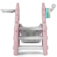 Load image into Gallery viewer, 3in1 Toddler Climber Slide Set w/Toss Toy &amp; Basketball Hoop Indoor &amp;Outdoor-Pink
