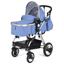 Load image into Gallery viewer, Folding Aluminum Baby Stroller Baby Jogger with Diaper Bag-Blue
