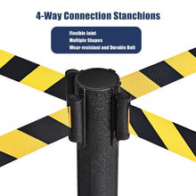 Load image into Gallery viewer, 6 Pcs Stanchion Post Crowd Control Barriers Queue Pole w/Retractable Belt-Yellow
