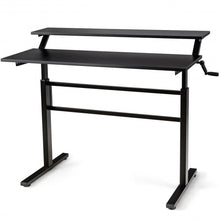 Load image into Gallery viewer, Standing Desk Crank Adjustable Sit to Stand Workstation -Black
