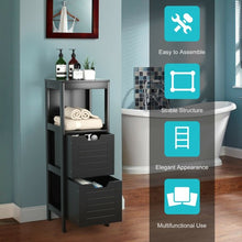 Load image into Gallery viewer, Bathroom Wooden Floor Cabinet Multifunction Storage Rack Stand Organizer-Black
