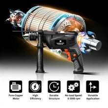 Load image into Gallery viewer, 1/2&quot; Electric Corded Impact Hammer Drill Variable Speed
