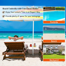 Load image into Gallery viewer, 7.2 FT Portable Outdoor Beach Umbrella with Sand Anchor and Tilt Mechanism for  Poolside and Garden-Multicolor
